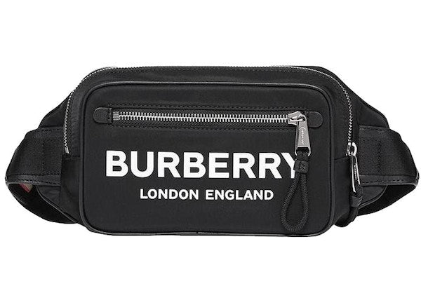 Burberry Logo Print Nylon Bum Bag Black