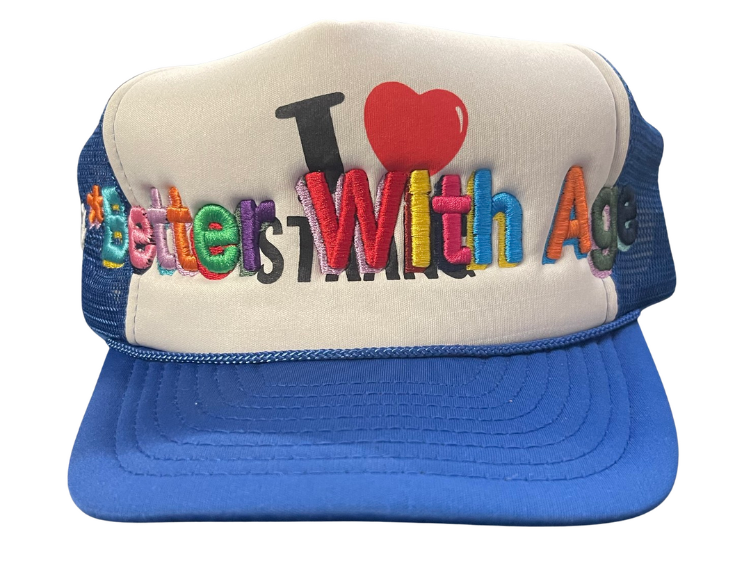 *Better With Age WTH is BWA '<3' Blue Trucker Hat