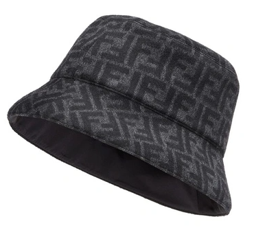 Fendi 'Black Monogram' Wool Bucket Hat