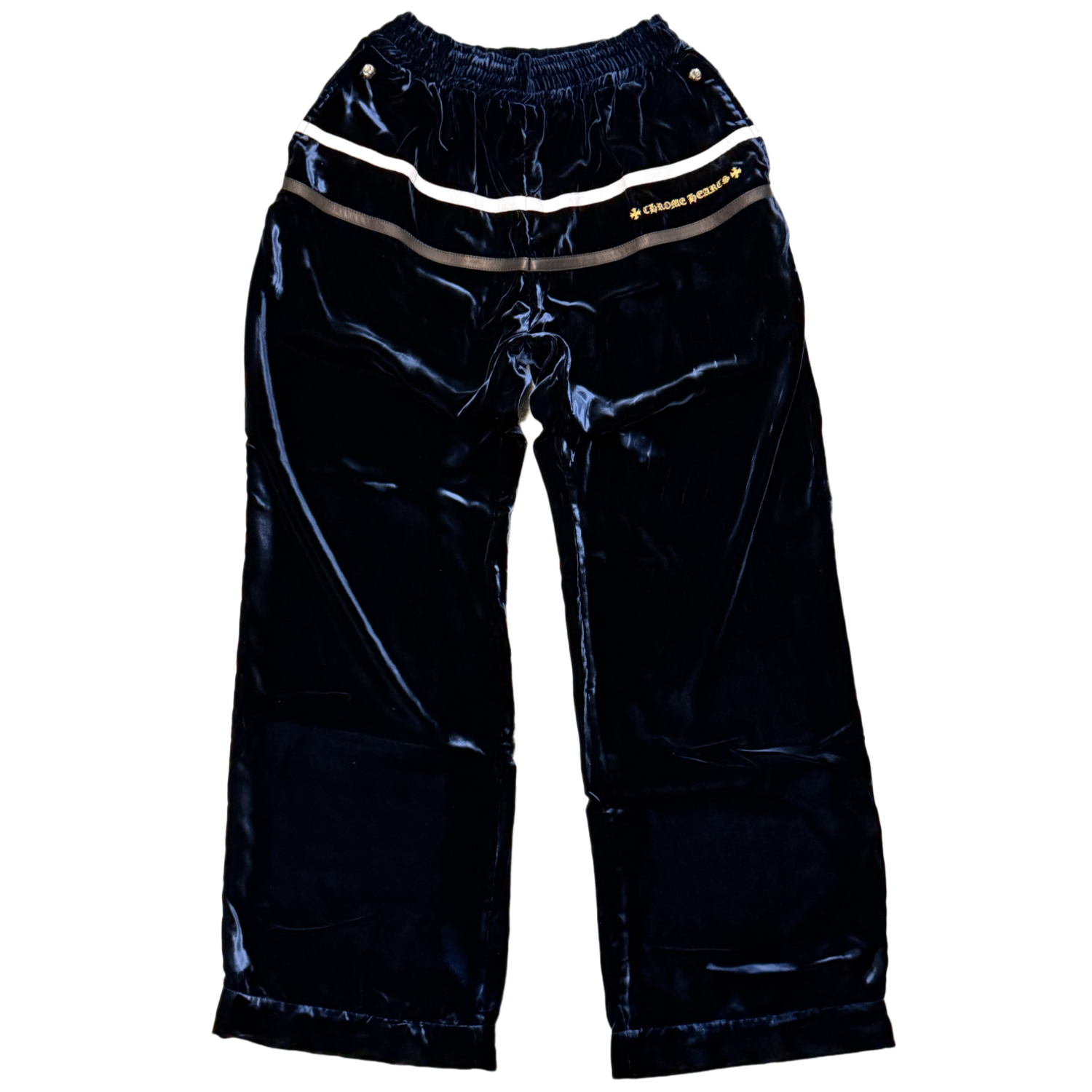 Chrome Hearts 'Navy' Y Not Black and White Embroidered Velour