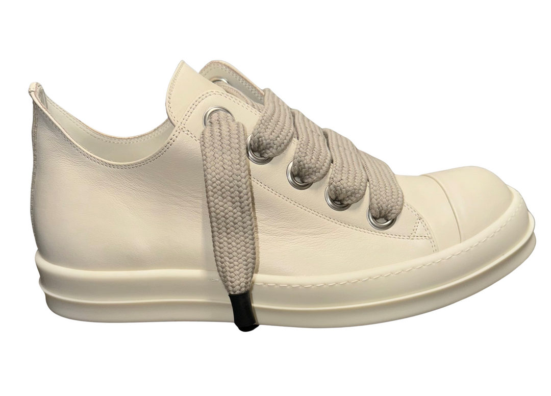 Rick Owens 'Milk' Jumbo Lace Low Sneakers