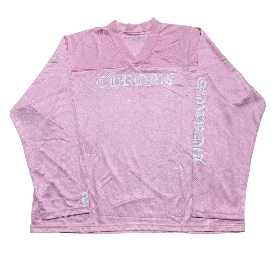 Chrome Hearts 'Love You' Pink Mesh Warm Up Jersey & Short Set Chrome Hearts 'Love You' Pink Mesh Warm Up Jersey & Short Set