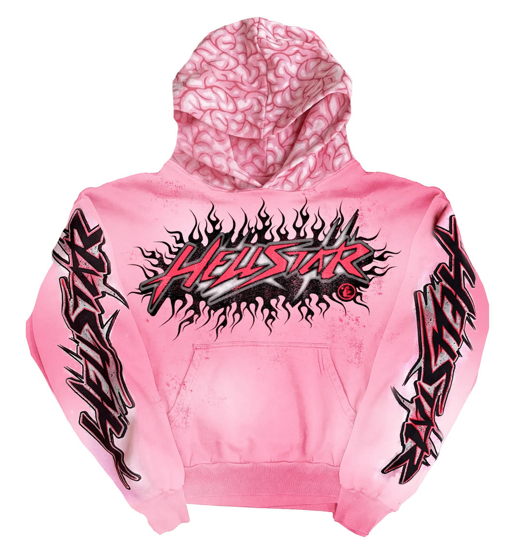 Hellstar 'Brainwashed' Pink Brain Hoodie
