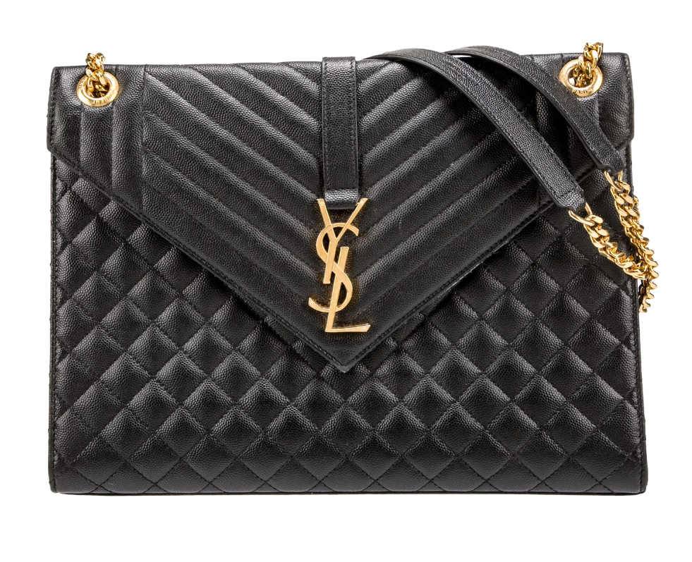 Saint Laurent 'Black' Triquilt Envelope Bag