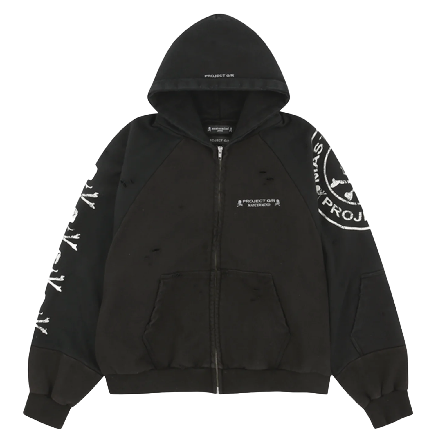 PROJECT G/R mastermind ブラック フルジップフーディ Project G/R 'Mastermind' Black Zip-Up – Showroom LA