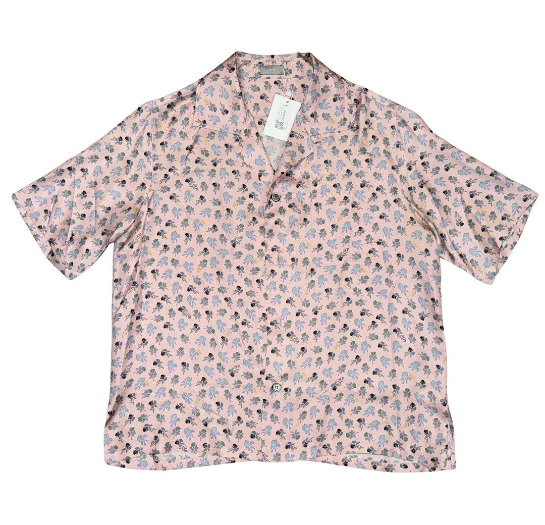 Dior 'Floral Pink' Silk Button Up Shirt