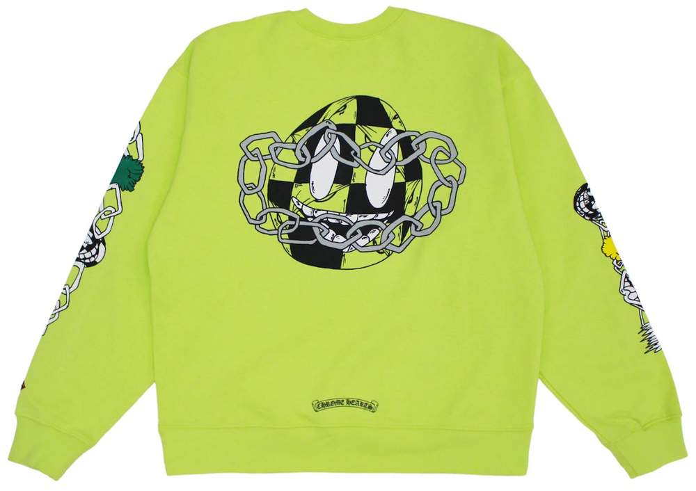 Chrome Hearts Matty Boy Link Crewneck Sweatshirt Lime Green