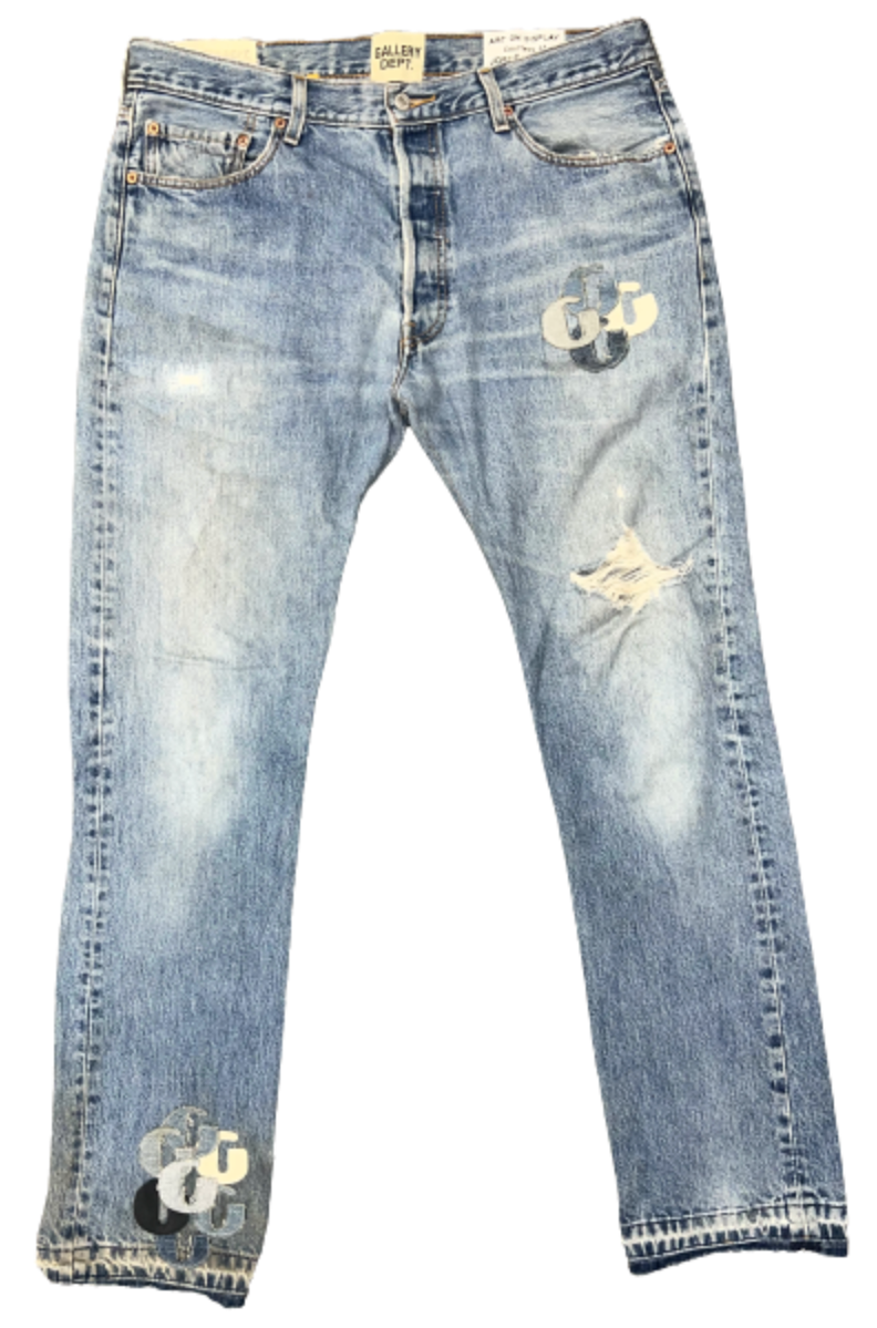 Gallery Dept '11 Patch' Distressed Blue Jeans