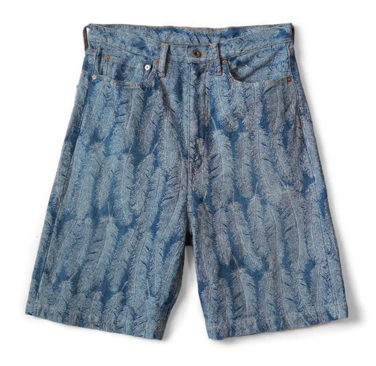 KAPITAL Magpie デニムショートパンツ Kapital 12 Oz 'Magpie' Blue Denim Shorts – Showroom LA