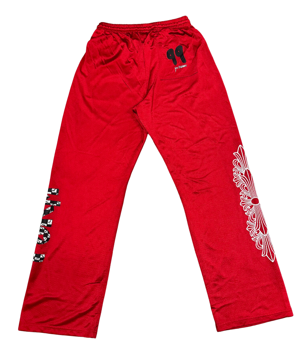 Chrome Hearts Matty Boy '99 Form' Red Mesh Pants