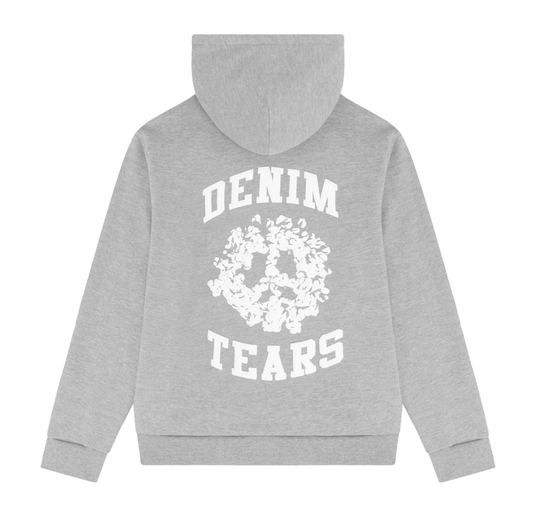 Denim Tears 'Peace University' Grey Zip Up Hoodie