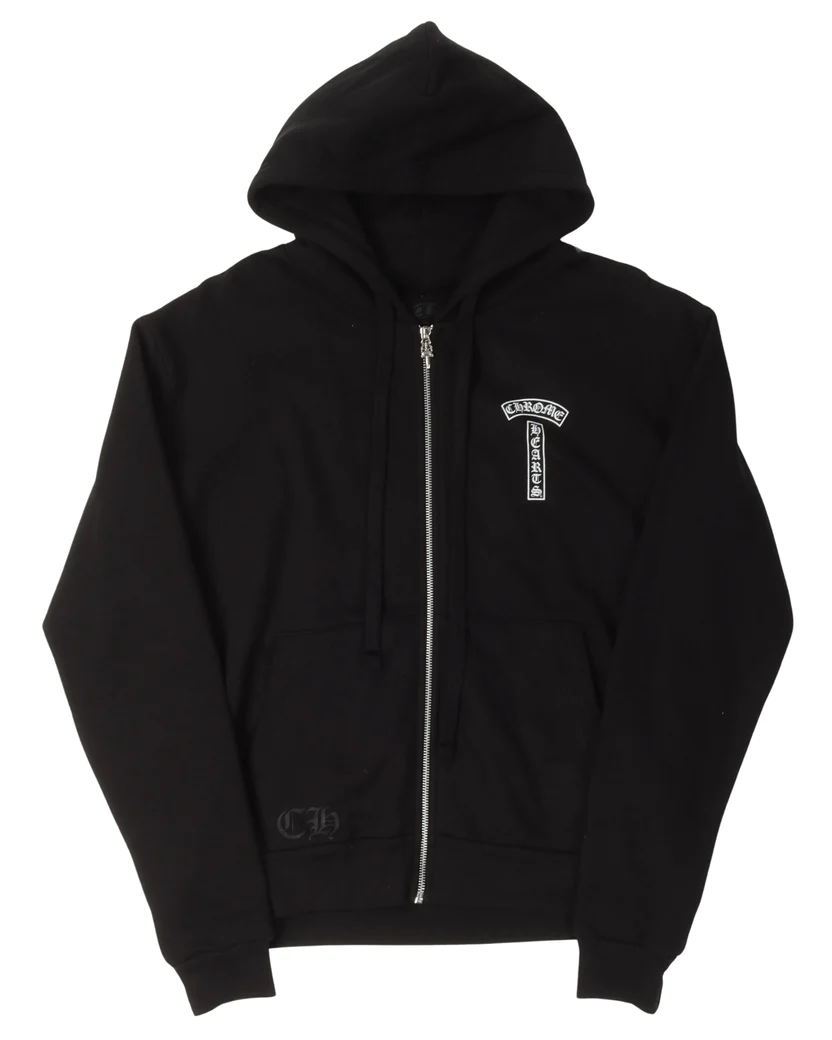 Chrome Hearts 'T Logo' Thermal Zip Up Hoodie