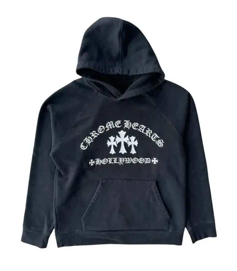 【Chrome Hearts】Cemetery Cross Print Pullover Hoodie Black Cemetery Cross Print Pullover Hoodie 