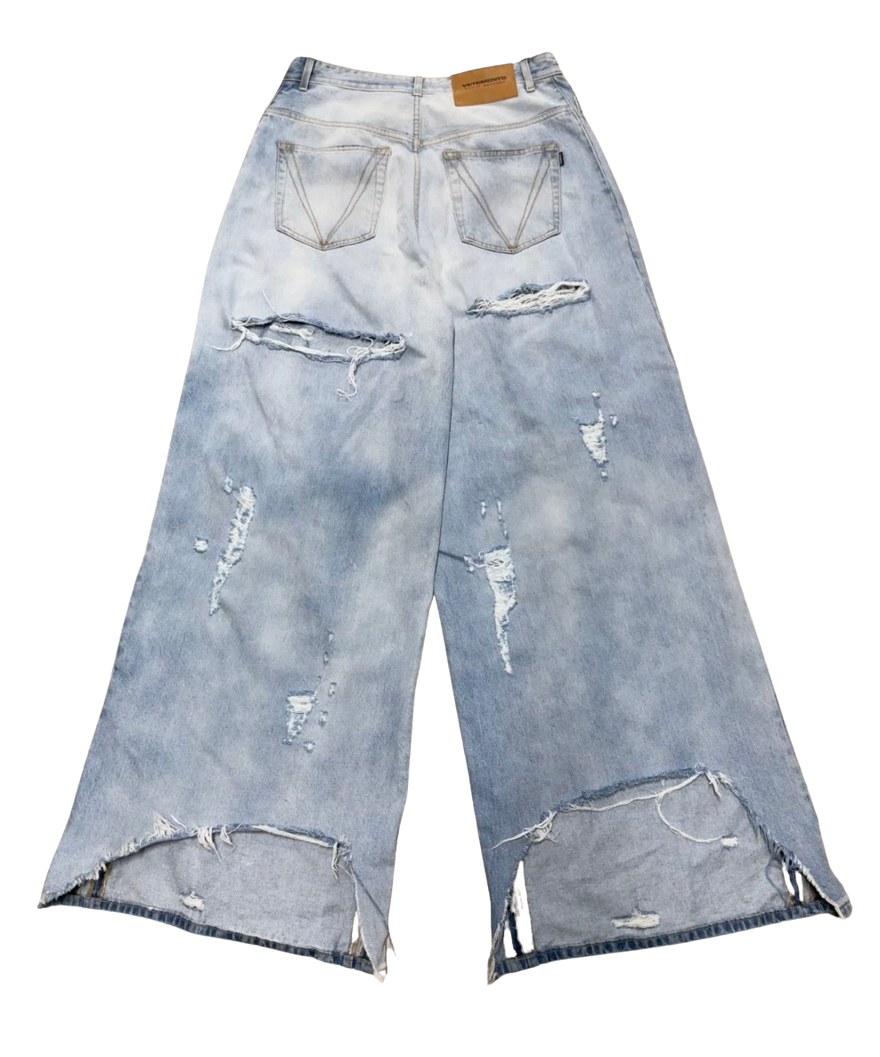 Vetements 'Distressed' Baggy Blue Jeans