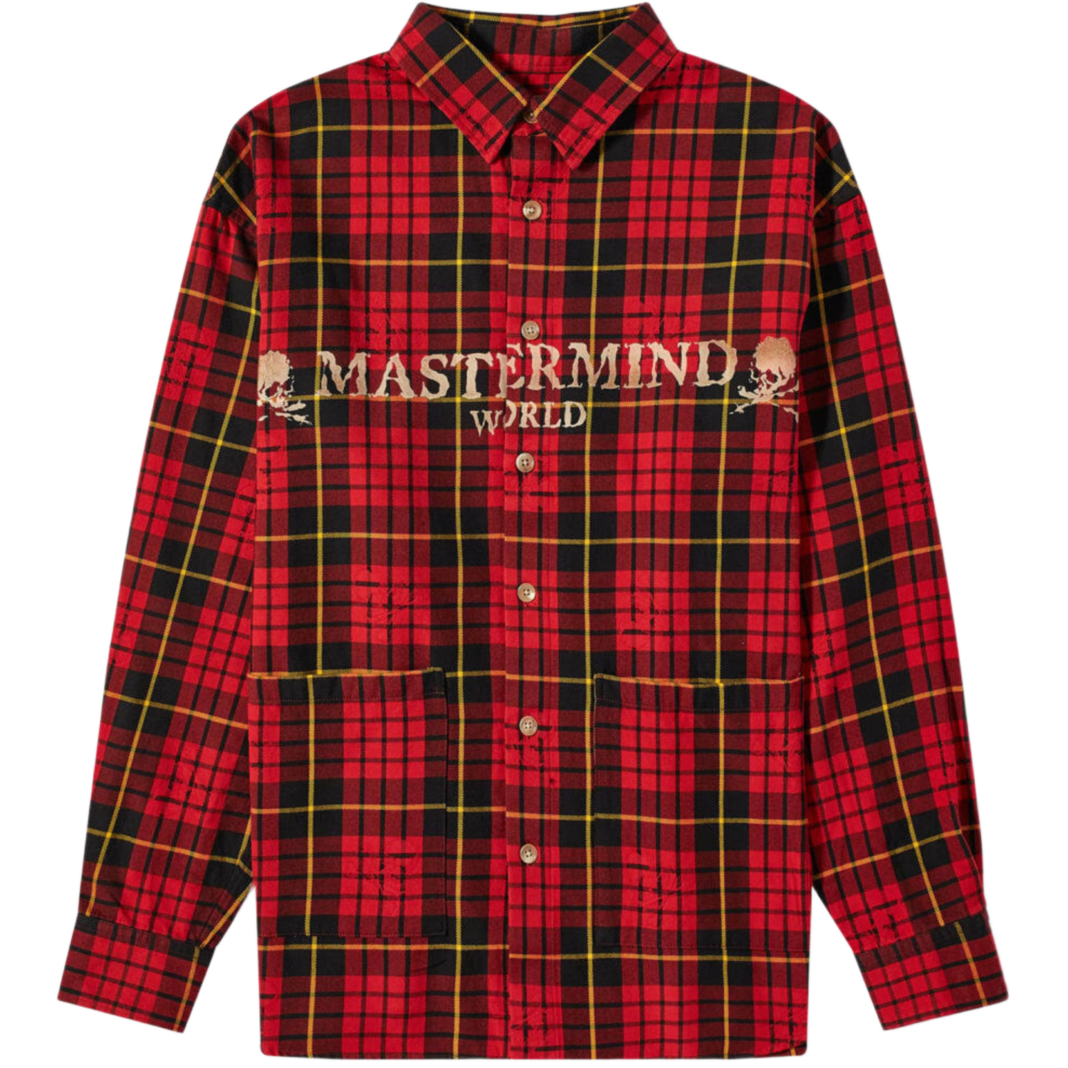 mastermind WORLD レイヤードチェックシャツ Mastermind World 'Red' Oversized Plaid Shirt – Showroom LA
