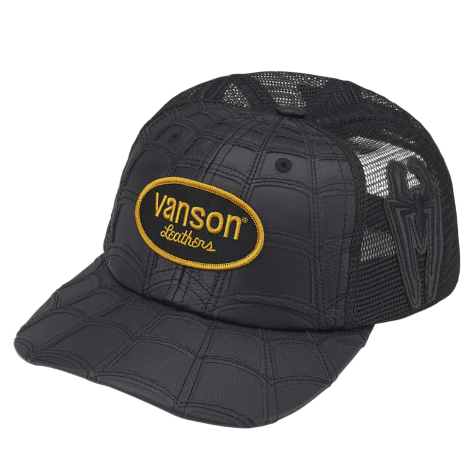 Supreme Vanson Leathers Spider-Man 'Black' Mesh Back 6-Panel Hat