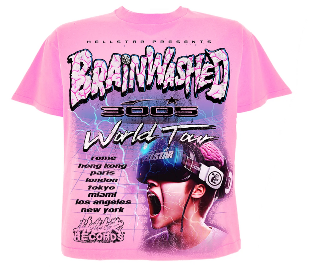 Hellstar 'Brainwashed World Tour' Pink Tee