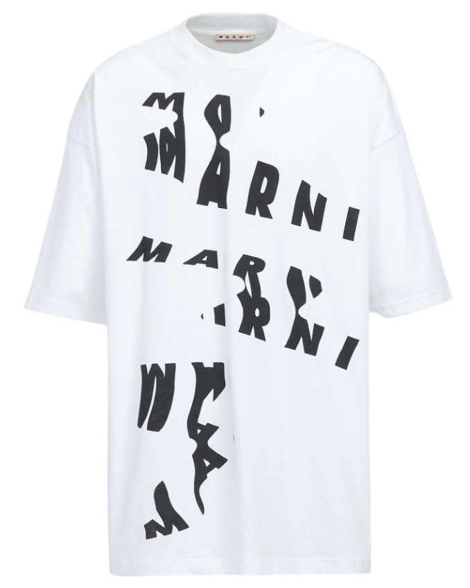 Marni 'Scanned Logo' White Tee