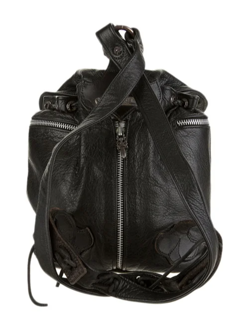 Chrome Hearts 'Fleur De Lis' Black Leather Flap Backpack