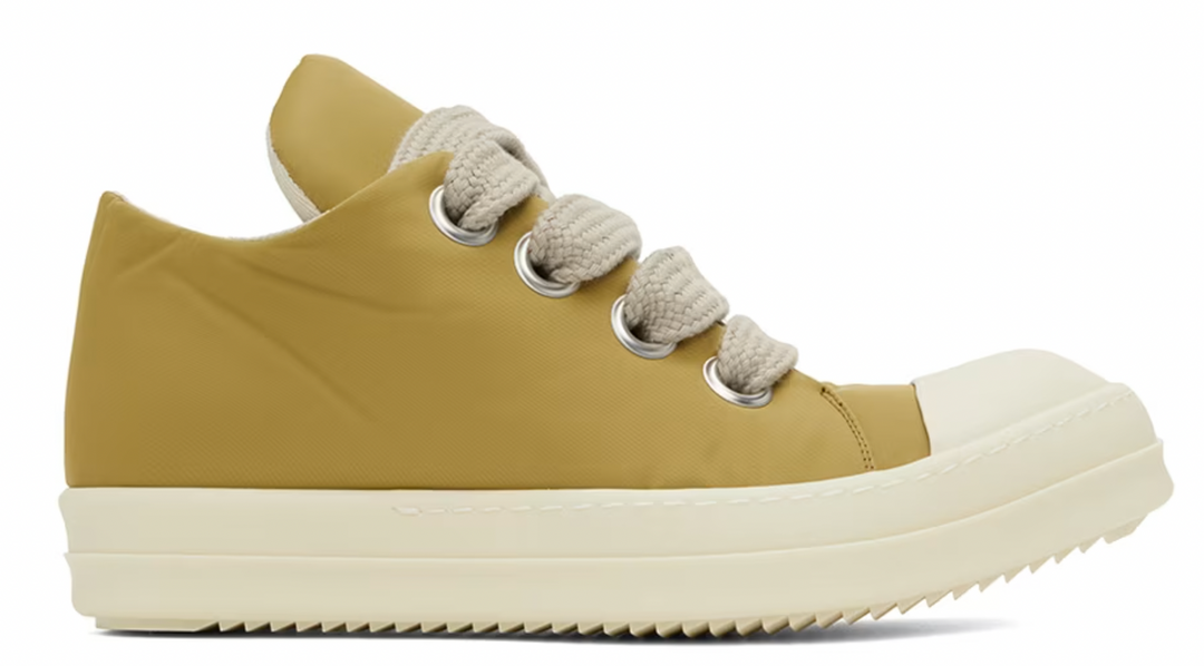 Rick Owen DRKSHDW 'Puffer' Mustard Jumbo Lace Low Sneakers