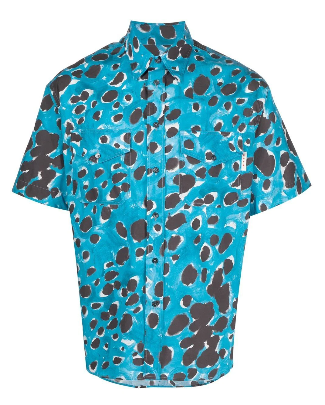 Marni 'Paint Dots' Blue Button Shirt