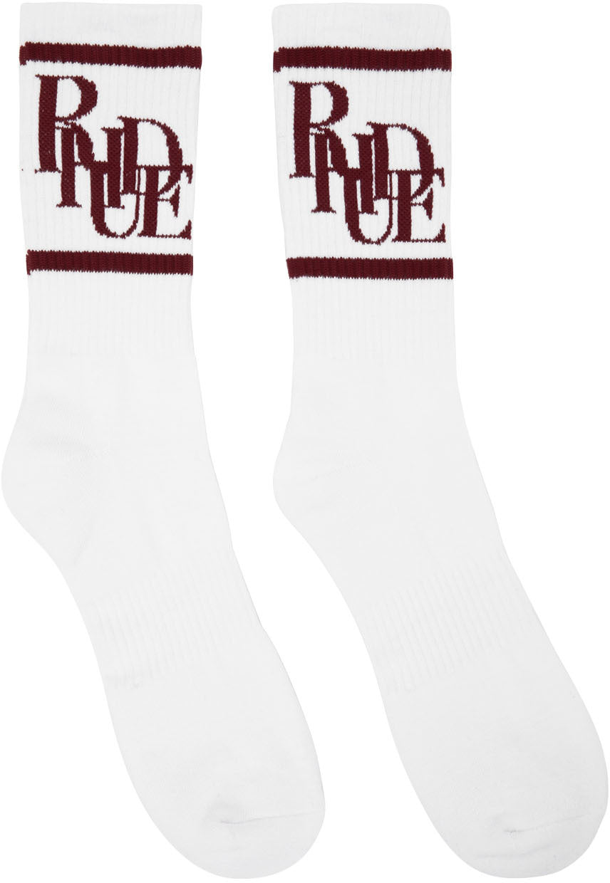 Rhude 'Scramble Logo' Burgundy Socks