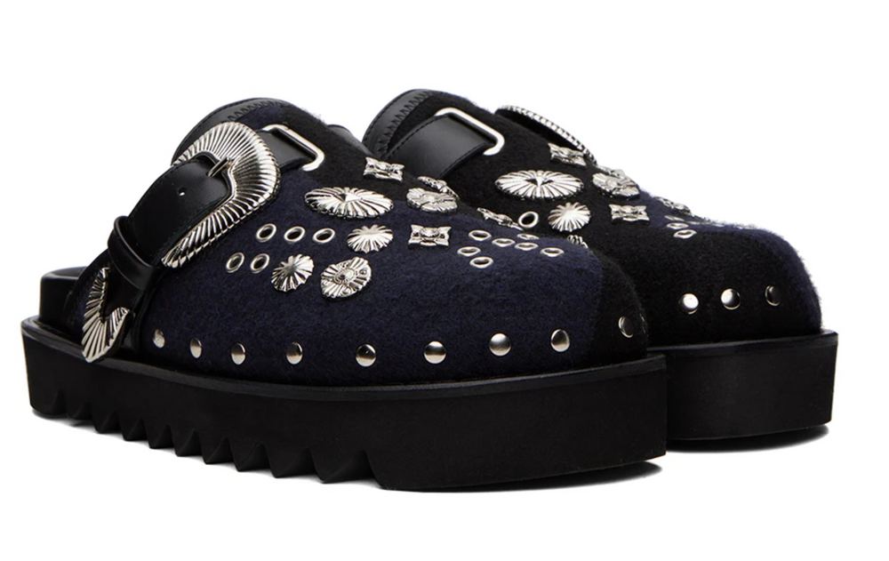 Toga Virilis Black & Navy Studded Loafers