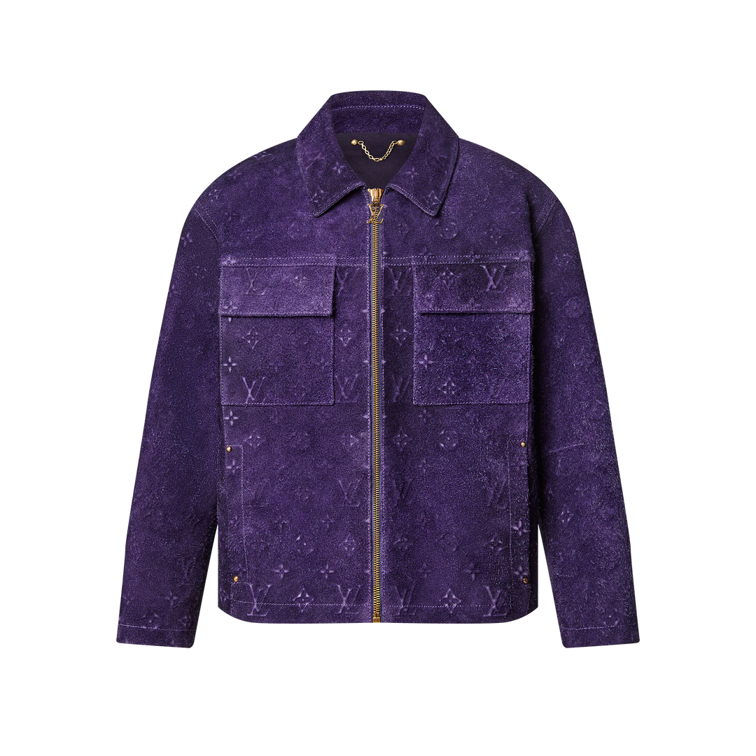 Louis Vuitton 'Purple Suede' Embossed Workwear Jacket