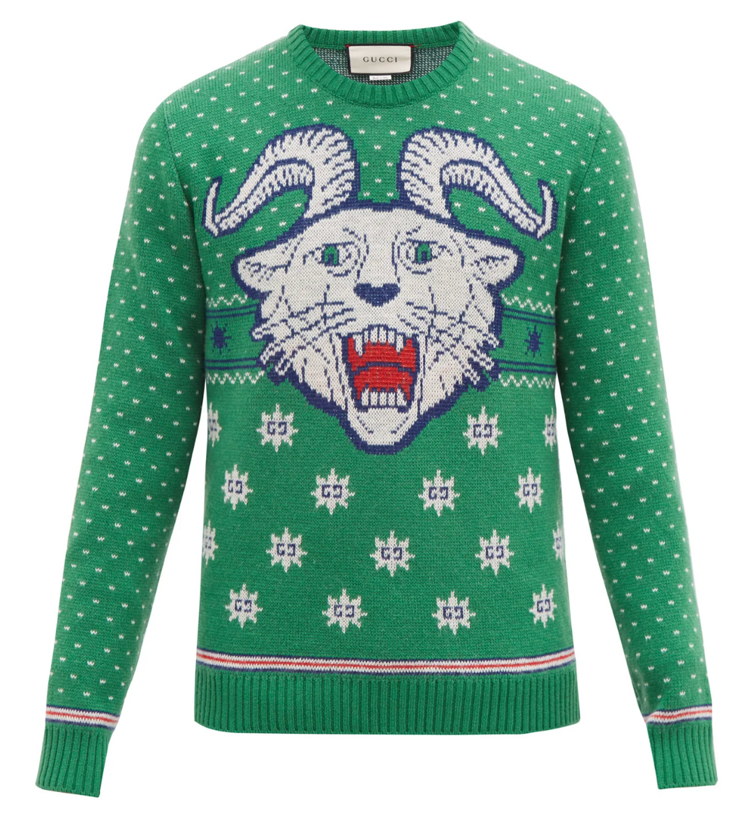 Gucci Christmas Tiger Wool Cardigan
