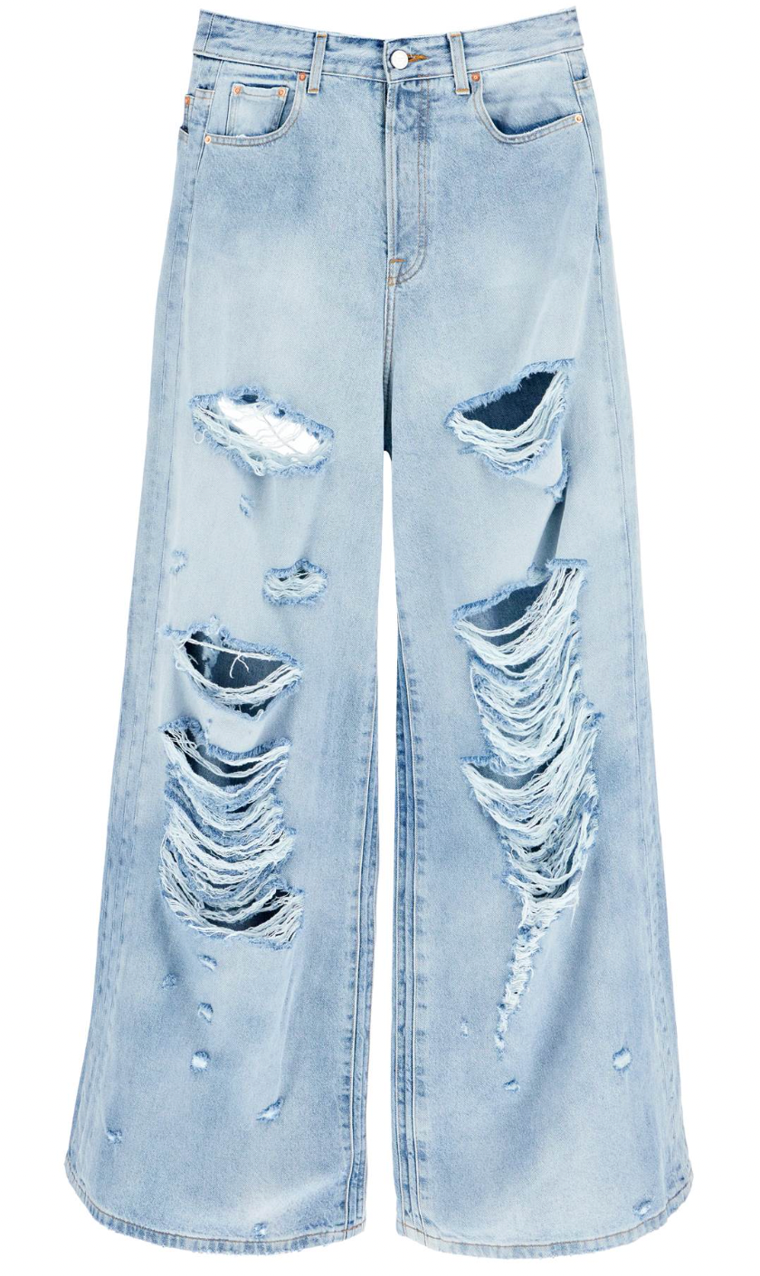 Vetements 'Distressed' Baggy Blue Jeans
