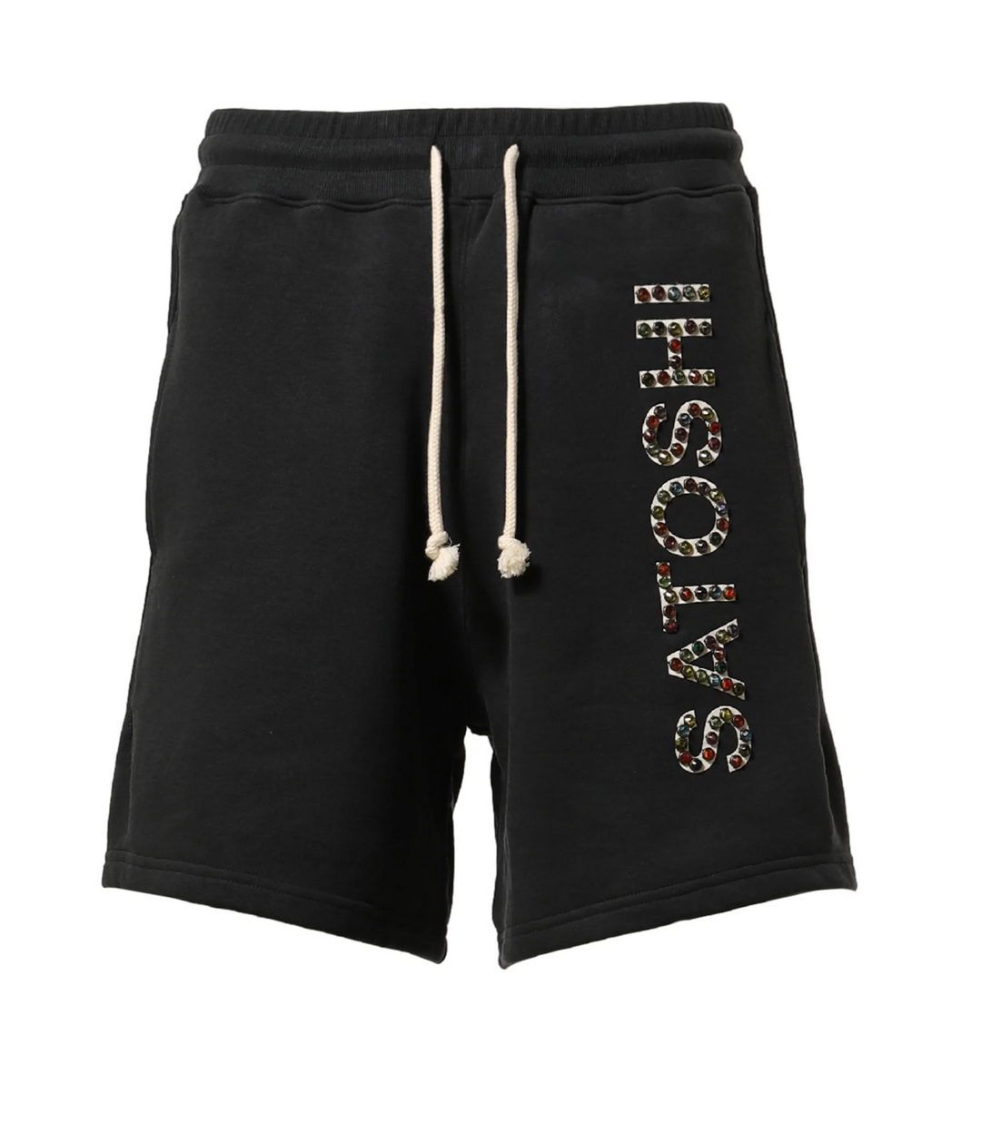 Satoshi Nakamoto 'Studded Logo' Black Shorts