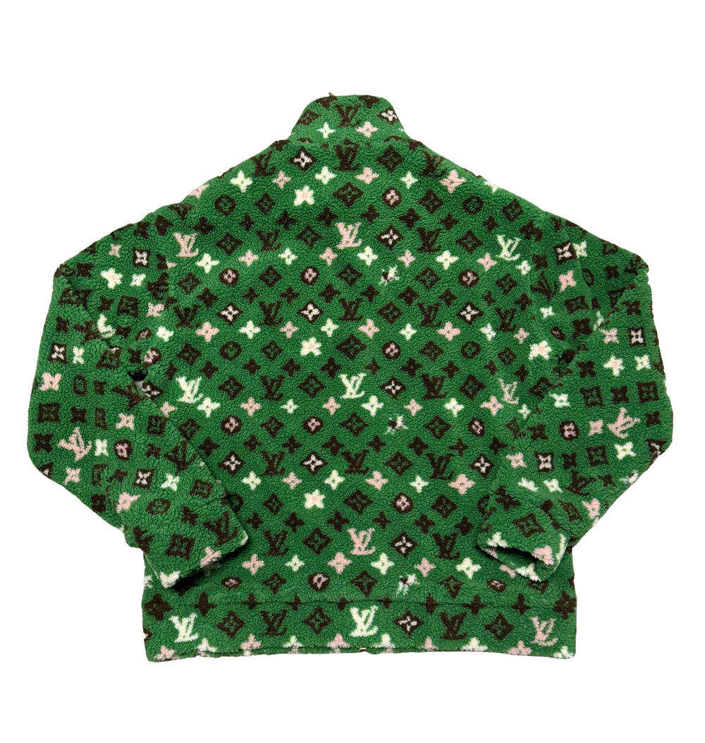 Louis Vuitton 'Craggy' Green Monogram Fleece Jacket