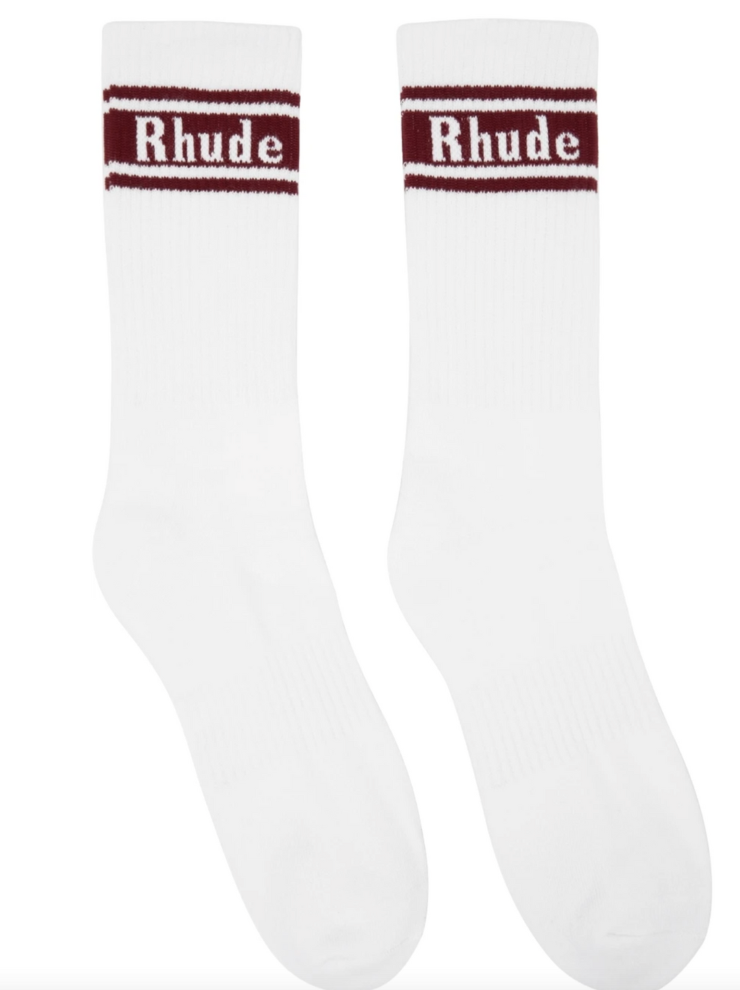 Rhude Logo Striped Socks 'Burgundy'
