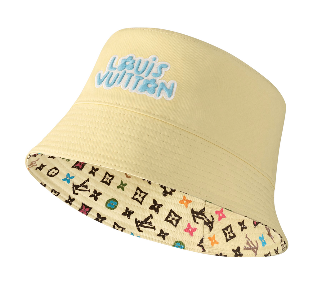 Louis Vuitton 'Craggy' Cream Reversible Bucket Hat