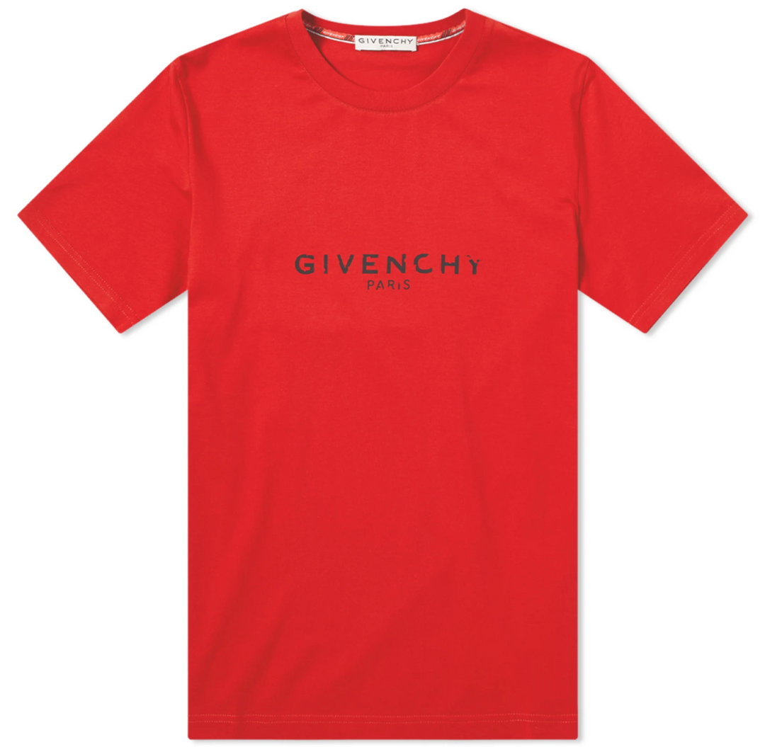 Givenchy 'Erosion Logo' Red Tee