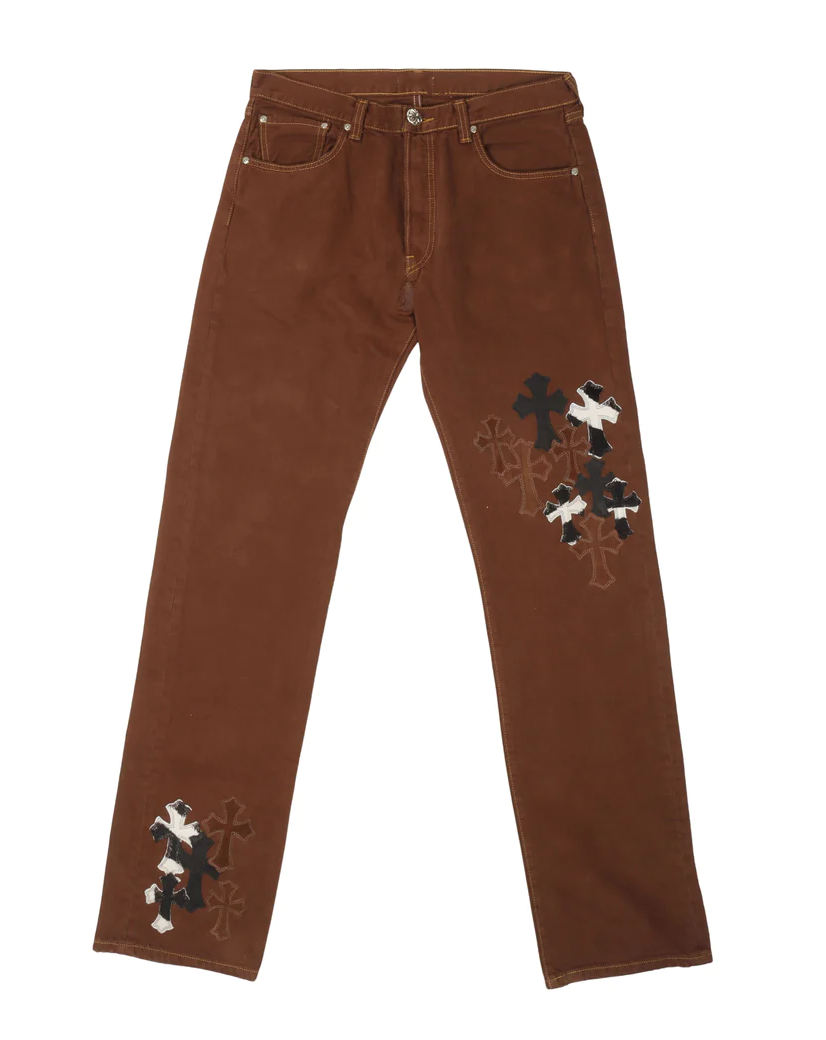 Chrome Hearts 'Zebra' 26 Patch Brown Jeans