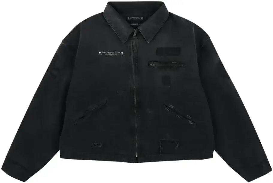 ★関税込★Project G/R★Distressed Mud Work Jacket★ Project G/R 'Distressed Canvas' Work Jacket – Showroom LA