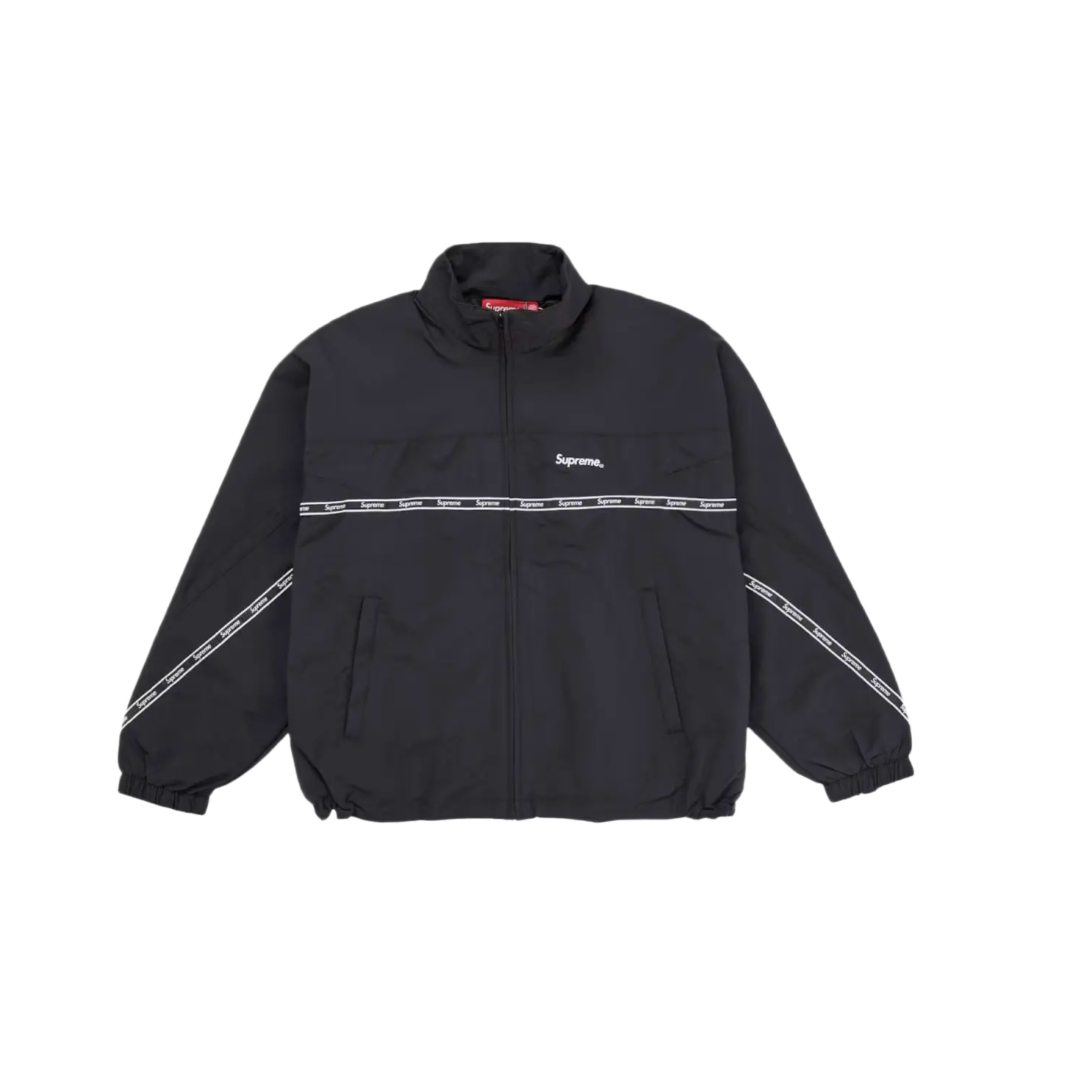 ジャケット・アウター Supreme Logo Taping Track Jacket Black L Supreme Logo Taping 'Black' Track Jacket – Showroom LA