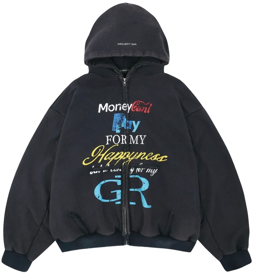Project G/R 'Happiness' Zip Up Hoodie – Showroom LA Project G/R 'Happiness' Zip Up Hoodie – Showroom LA