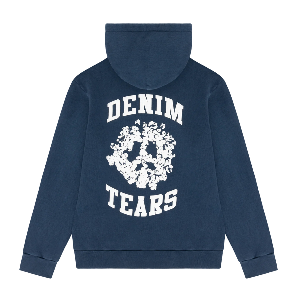 Denim Tears 'Peace University' Navy Zip Up Hoodie