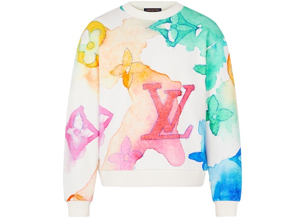 Louis Vuitton Watercolor Giant Monogram Sweatshirt White