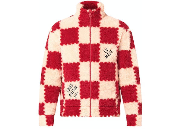 Louis Vuitton x Nigo Jacquard Damier Fleece Blouson Garnet Red