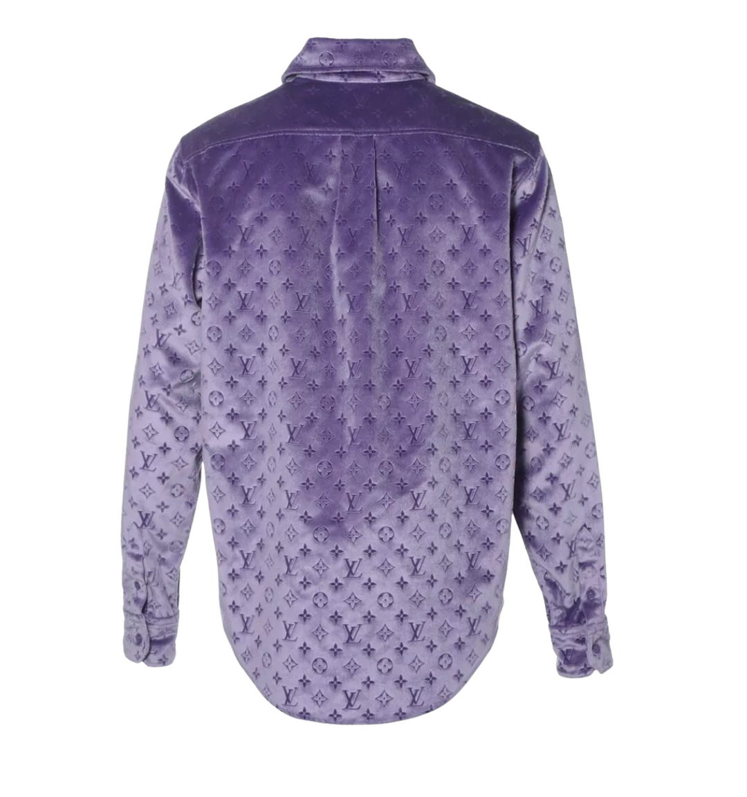 トップス LOUIS VUITTON Mint Monogram Shirt Purple Printed Signature Short-Sleeved Shirt - For Men | LOUIS VUITTON