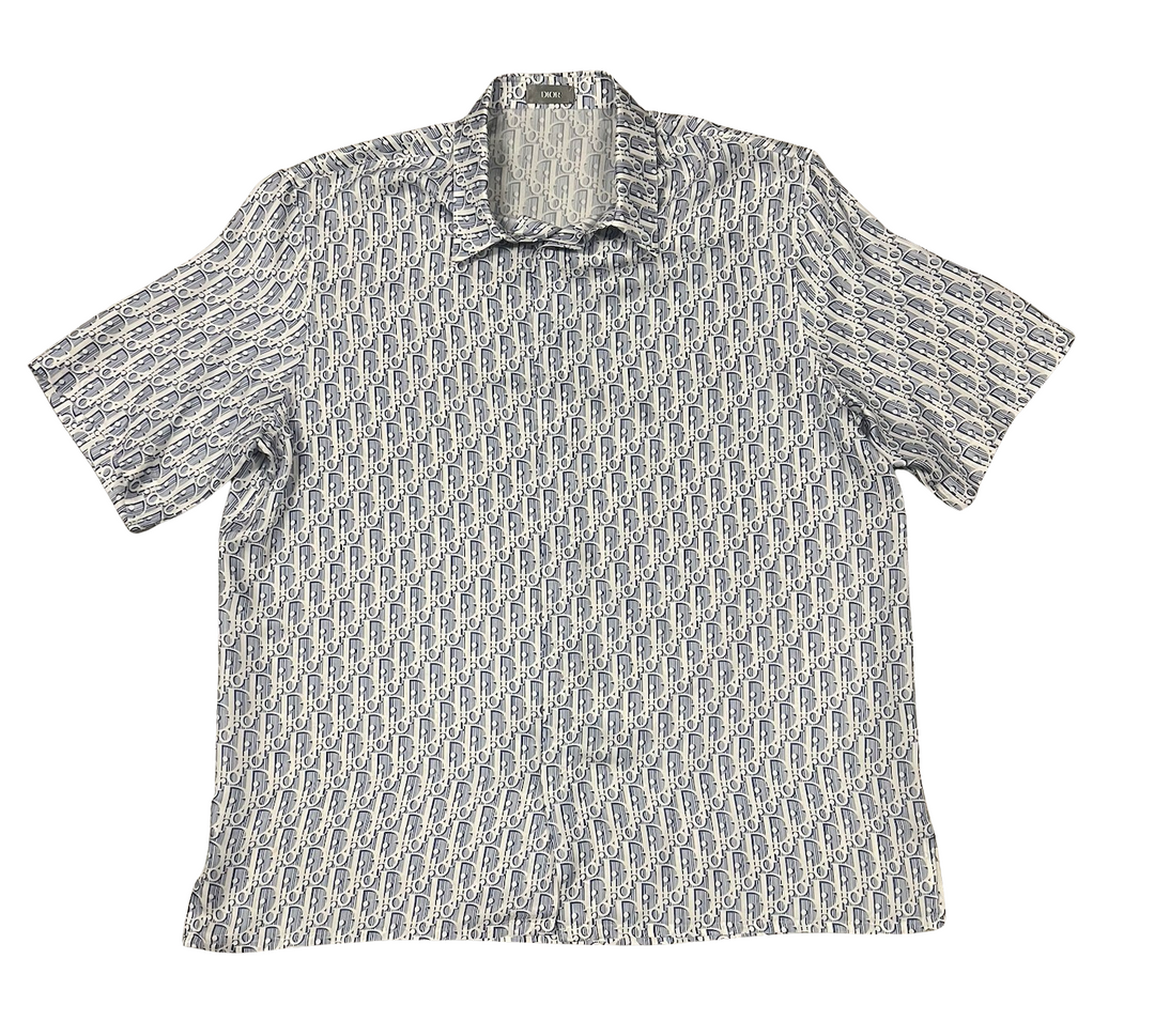 Dior 'Blue' Monogram Silk Shirt