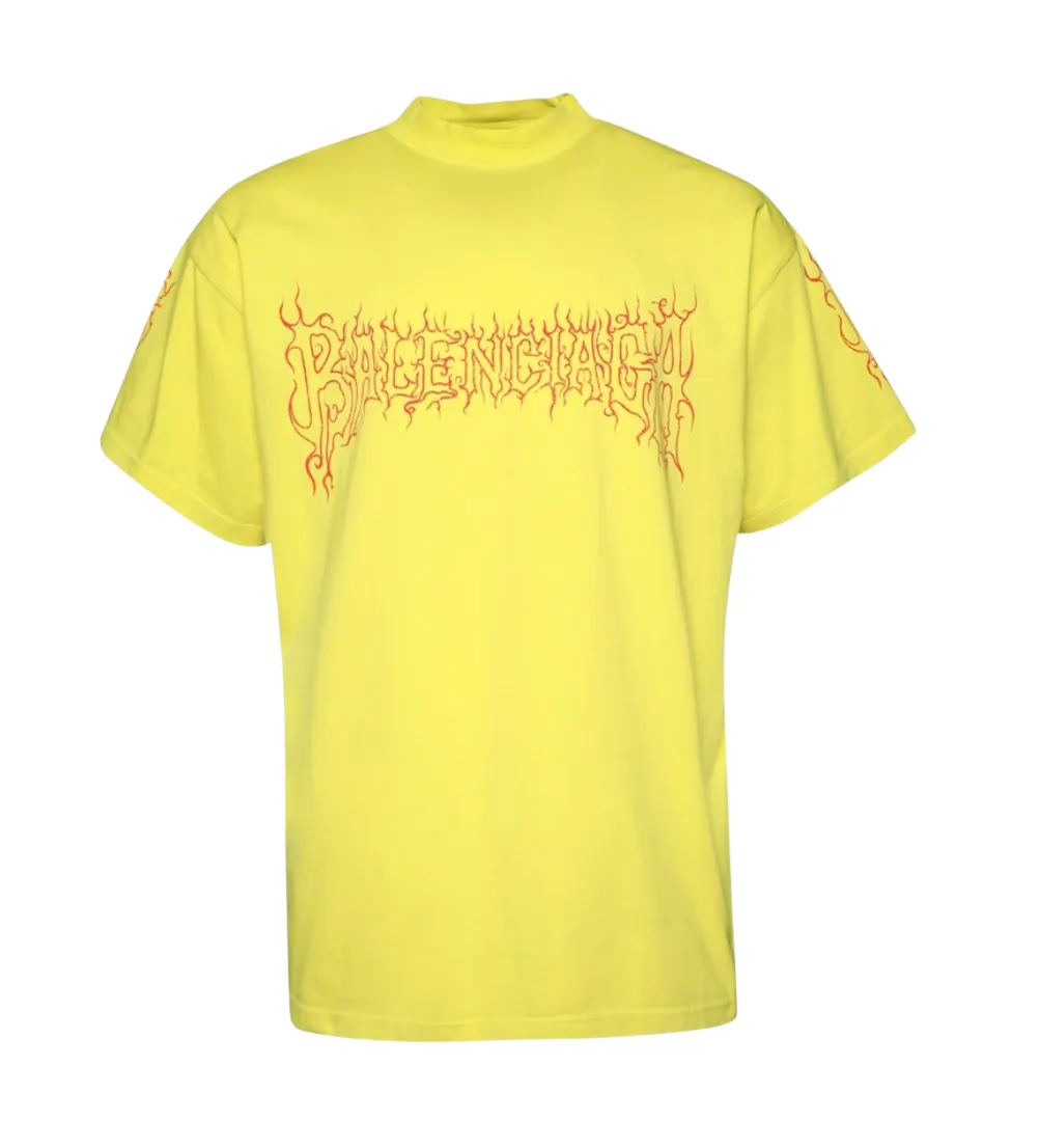 Balenciaga 'Yellow' Stencil Logo Shirt