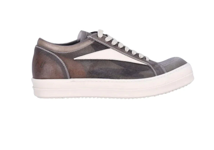 Rick Owens 'Brown Wash' Leather Vintage Sneakers