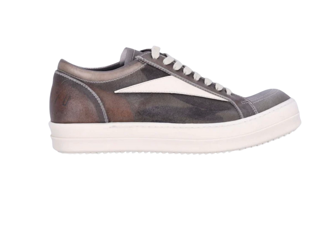 Rick Owens 'Brown Wash' Leather Vintage Sneakers