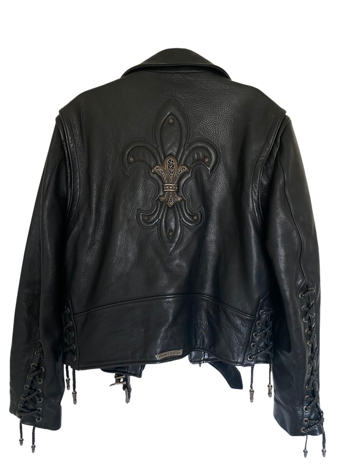 Chrome Hearts Leather Biker Moto Jacket