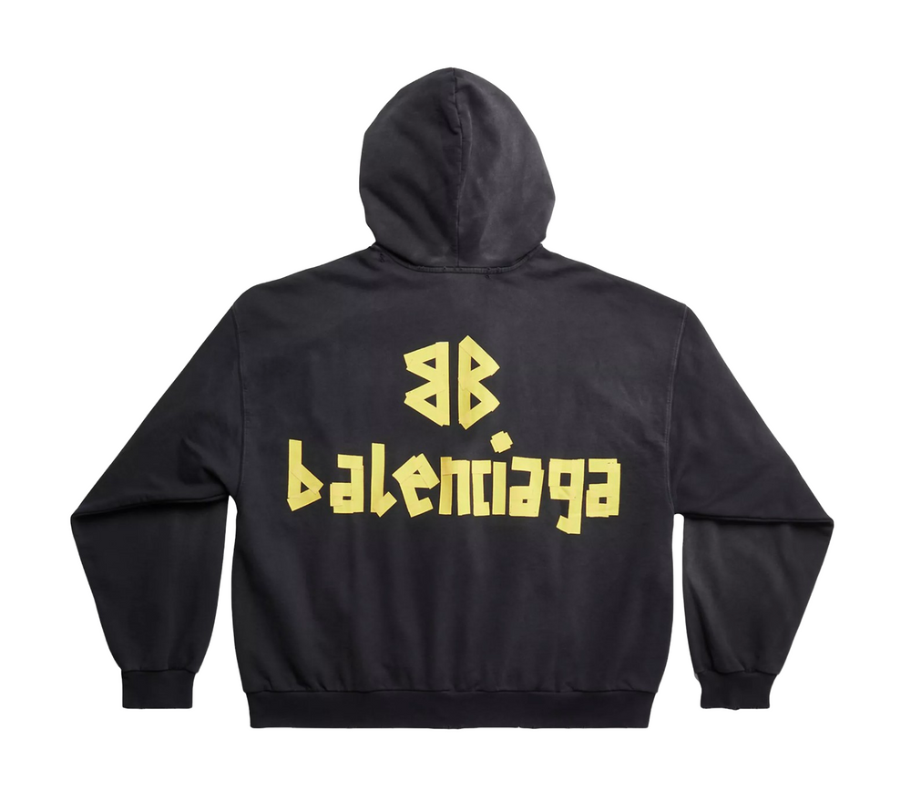 Balenciaga 'Tape Logo' Ripped Pocket Zip-Up