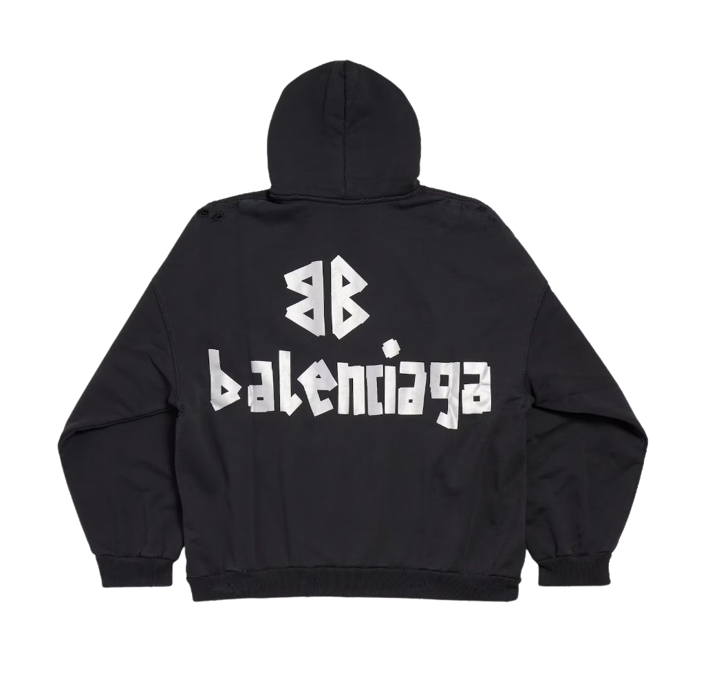 Balenciaga 'Silver Tape' Black Hoodie